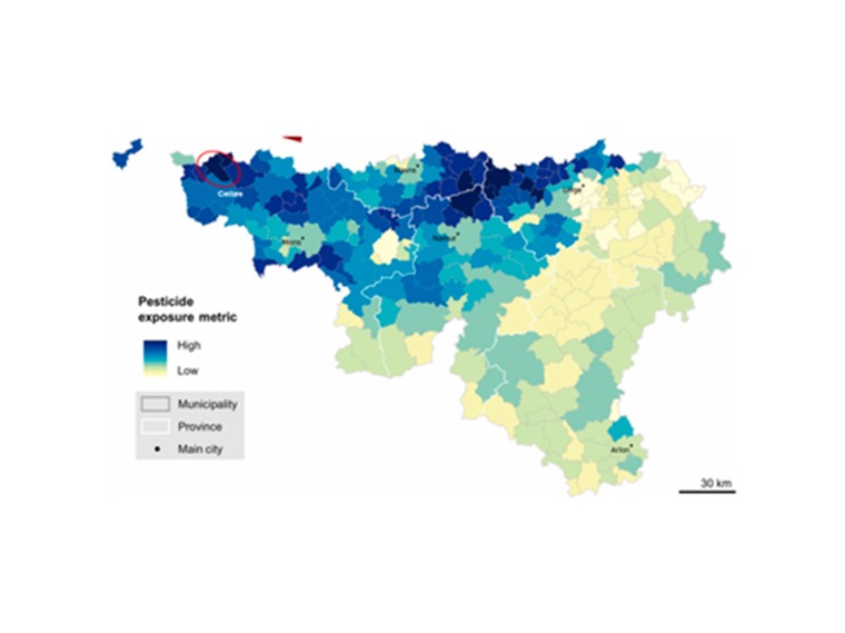 Etude de S. Habran (2024) (ISSEP) :  Quantifying residents' exposure to agricultural pesticides using new geospatial approaches